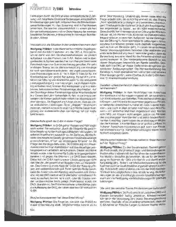 Vorschauseite 2: Weichenstellung im G-BA gegen die Krankenhäuser?