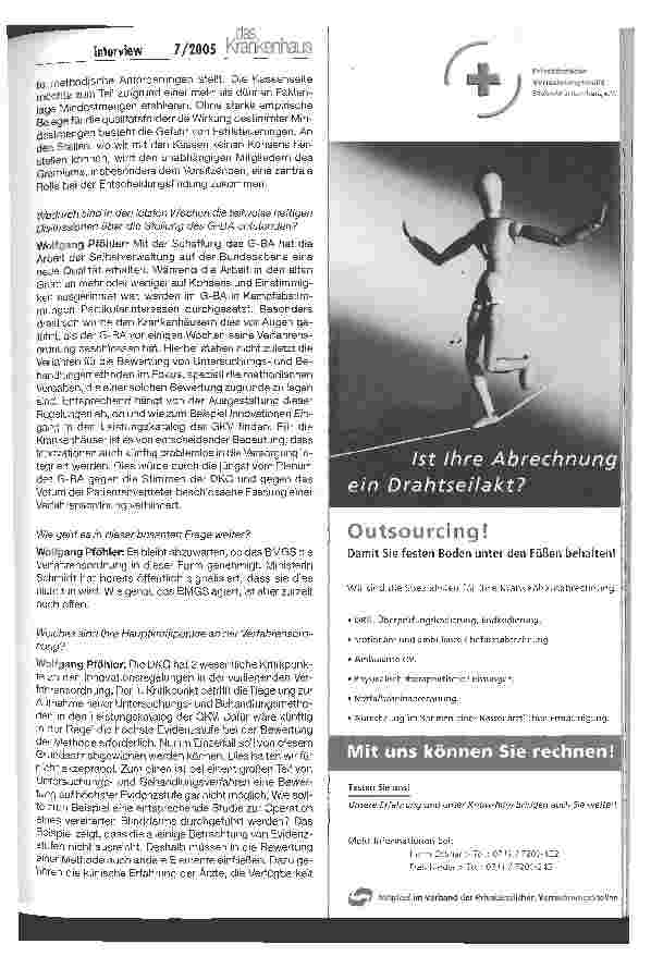 Vorschauseite 3: Weichenstellung im G-BA gegen die Krankenhäuser?