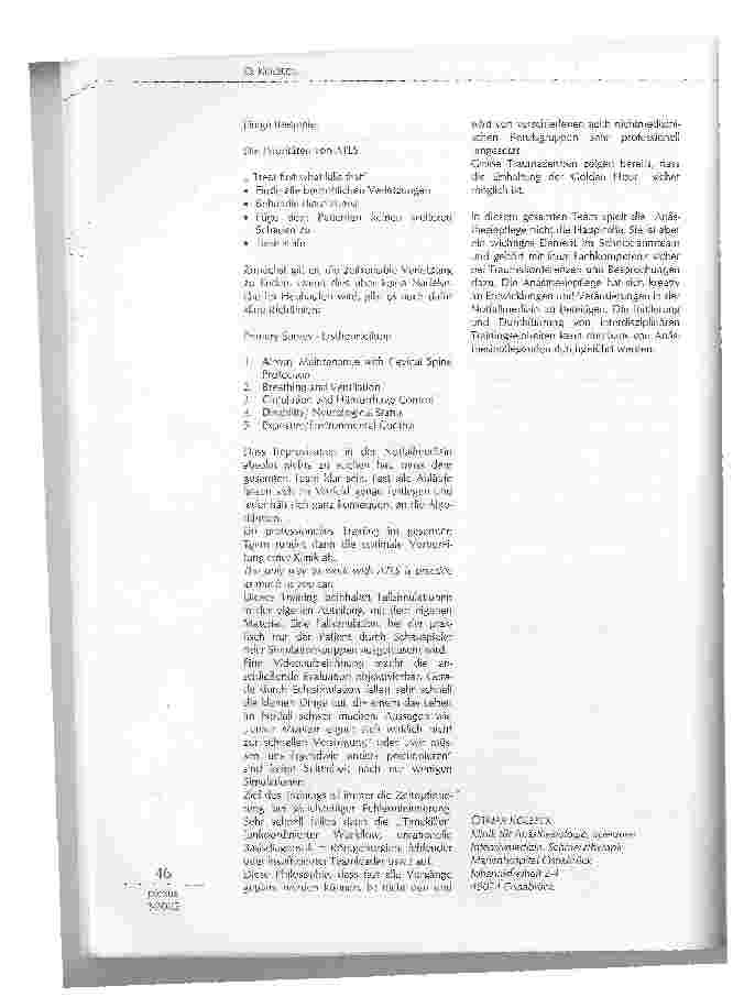 Vorschauseite 2: INTERDISZIPLINÄRES ATLS-TRAINING: ROLLE DER ANÄSTHESIEPFLEGE