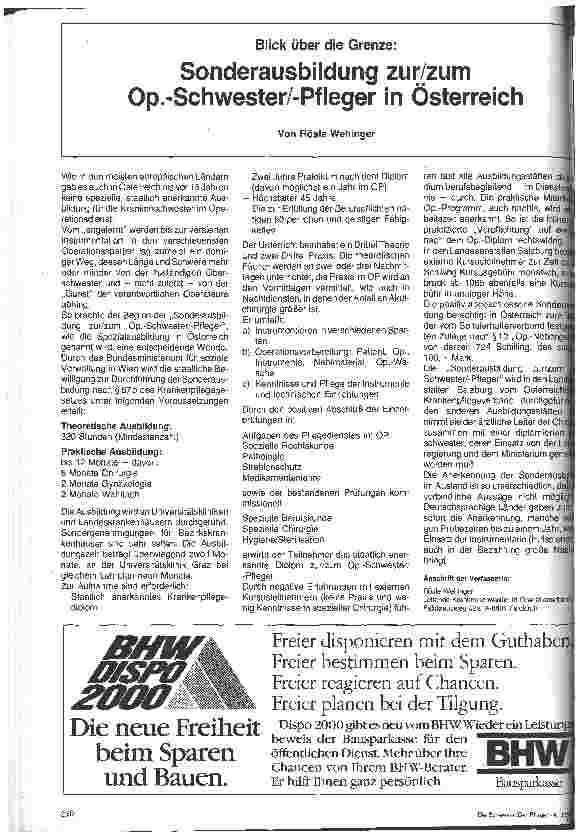 Vorschauseite 1: Sonderausbildung zur/zum OP-Schwester-Pfleger in Österreich