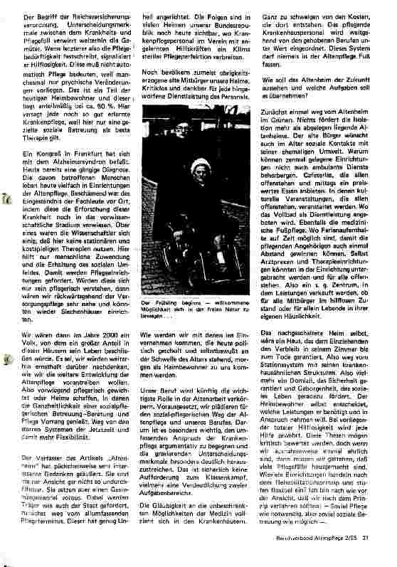 Vorschauseite 2: Krankenpflege - Altenpflege -, Gleichheit oder zwei verschiedene Wege?
