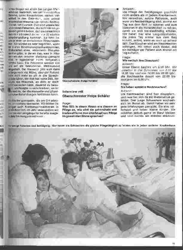 Vorschauseite 1: Die Klinik für manuelle Therapie in Hamm Interview mit Oberschwester Helga Schäfer