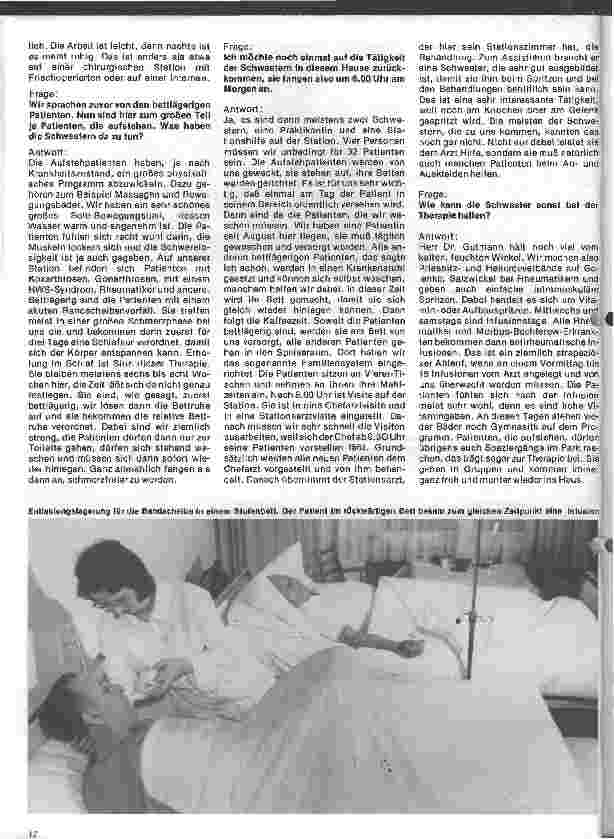 Vorschauseite 2: Die Klinik für manuelle Therapie in Hamm Interview mit Oberschwester Helga Schäfer