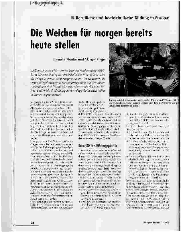 Vorschauseite 1: Berufliche und hochschulische Bildung in Europa: Die Weichen für morgen bereits heute stellen
