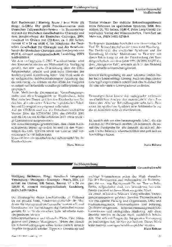 Vorschauseite 4: Wunderheiler benötigen keine Erlaubnis nachdem HeilpraktikergesetzBeschluss des Bundesverfassungsgerichts vom 2. März 2004 - AZ: 1 BvR 784/03