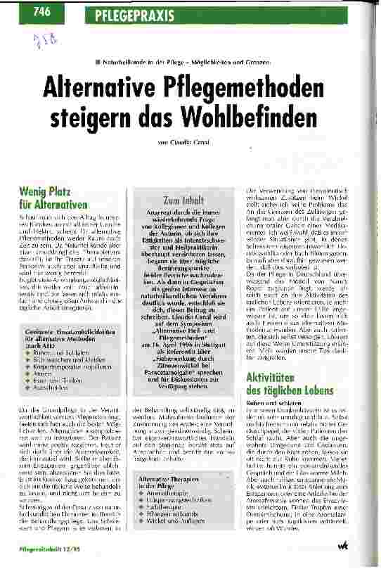 Vorschauseite 1: Alternative Pflegemethoden steigern das Wohlbefinden Naturheilkunde in der Pflege - Möglichkeiten und Grenzen