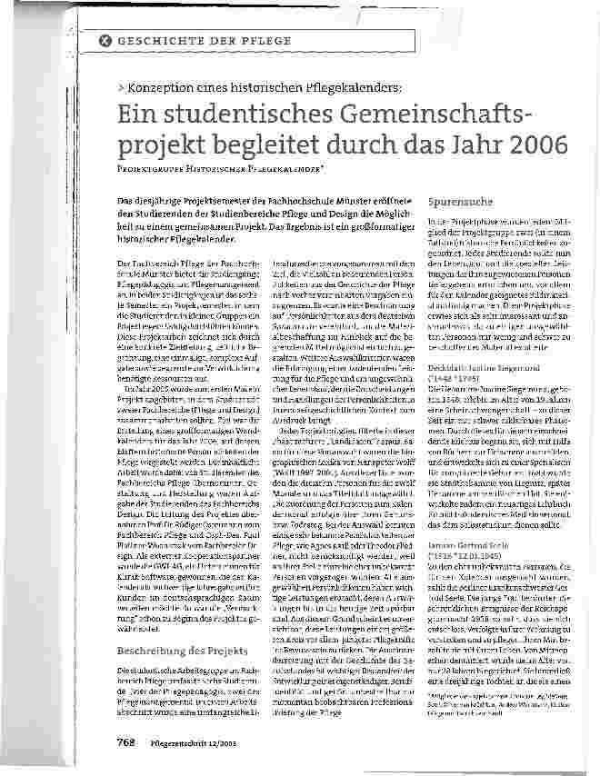 Vorschauseite 1: Ein studentisches Gemeinschaftsprojekt begleitet durch das Jahr 2006