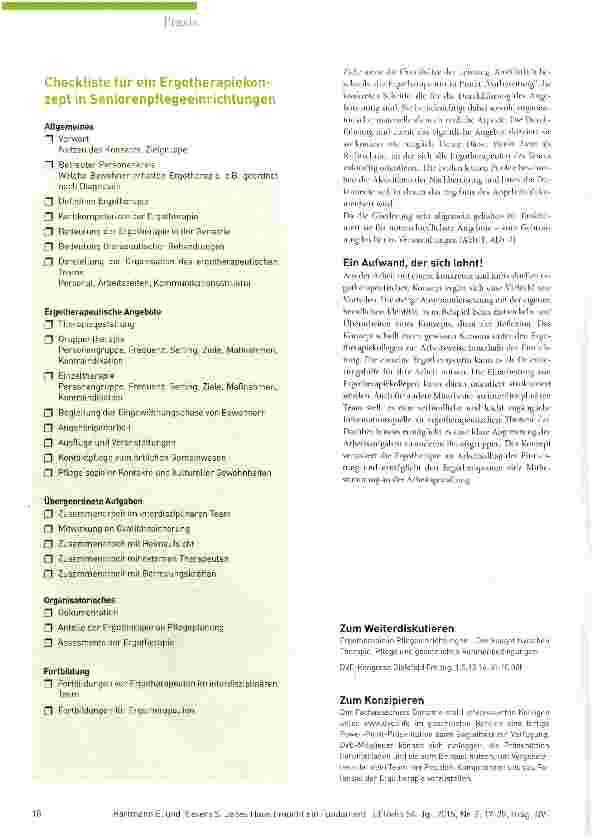 Vorschauseite 2: Jedes Haus braucht ein Fundament Ergotherapie in SeniorenpfLegeeinrichtungen (Teil 5)