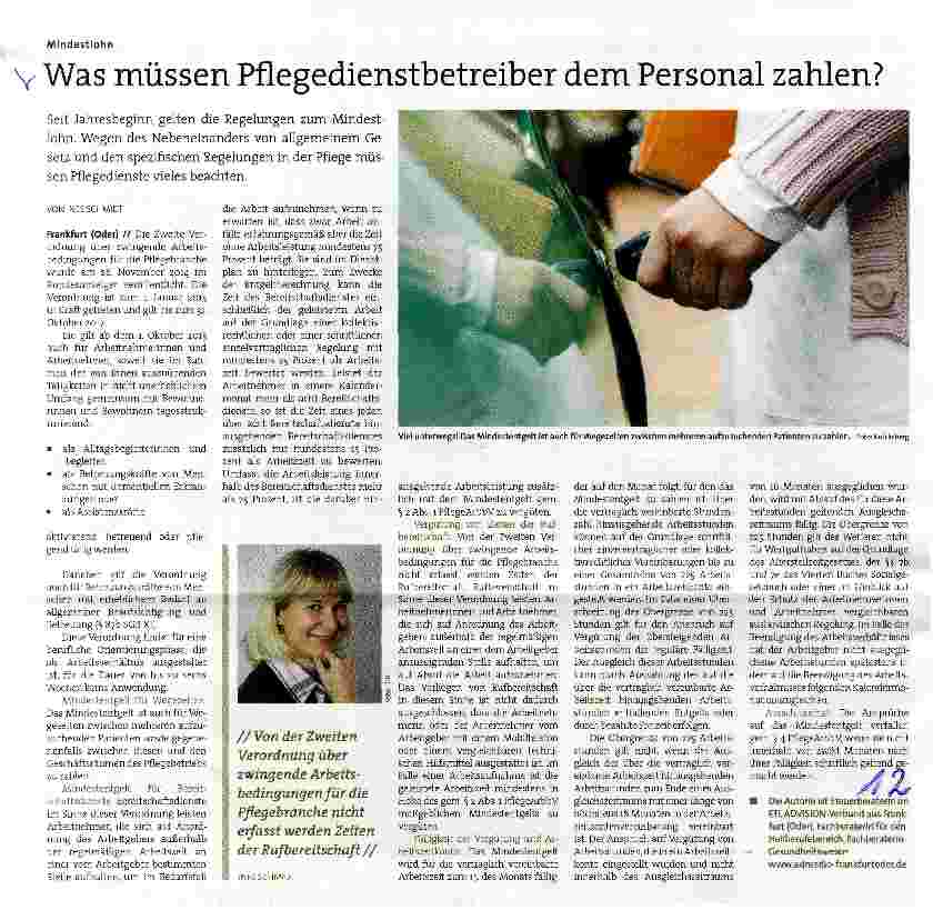 Vorschauseite 1: Was müssen Pflegedienstbetreiber dem Personal zahlen?