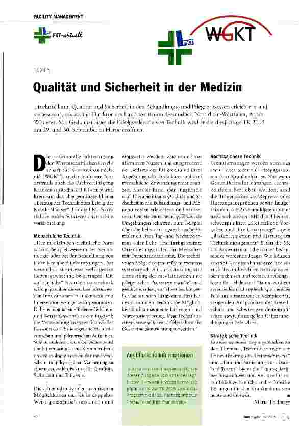 Vorschauseite 1: Qualität und Sicherheit in der Medizin