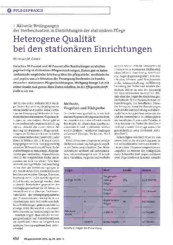Vorschauseite 1: Heterogene Qualität bei den stationären Einrichtungen