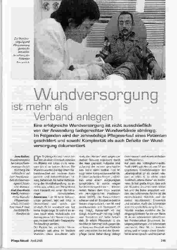 Vorschauseite 1: Wundversorgung ist mehr als Verband anlegen