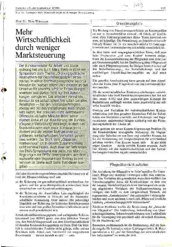 Vorschauseite 1: Mehr Wirtschaftlichkeit durch weniger Marktsteuerung