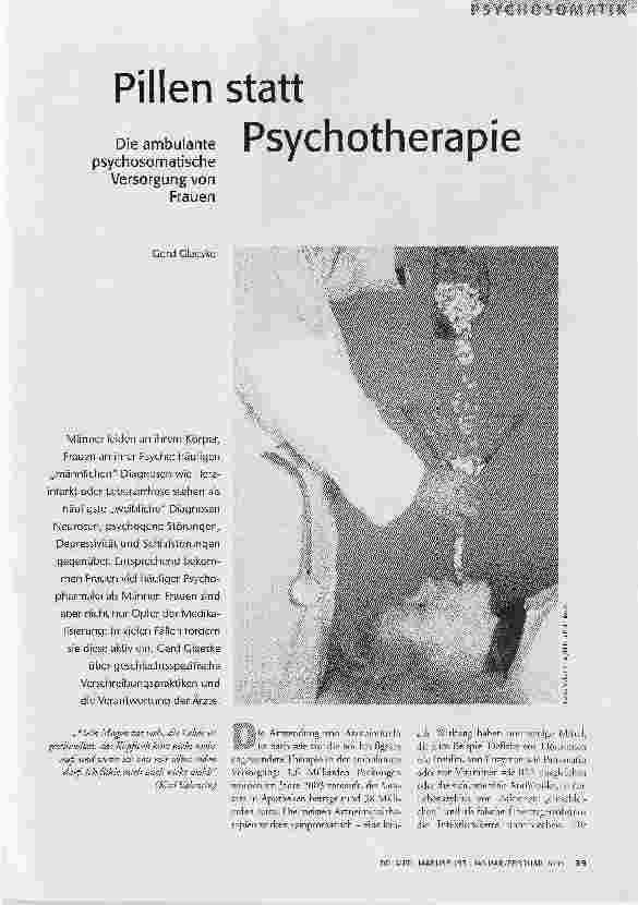 Vorschauseite 1: Pillen statt PsychotherapieDie ambulante psychosomatische Versorgung von Frauen