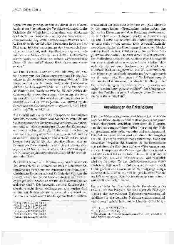 Vorschauseite 3: Die Rechtmäßigkeit der Nahrungsergänzungsmittelrichtlinie: Das Urteil des EuGH und dessen Auswirkungen