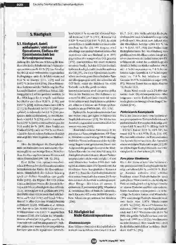 Vorschauseite 3: Leitlinie zur Prophylaxe und Therapie von Endophthalmitiden
