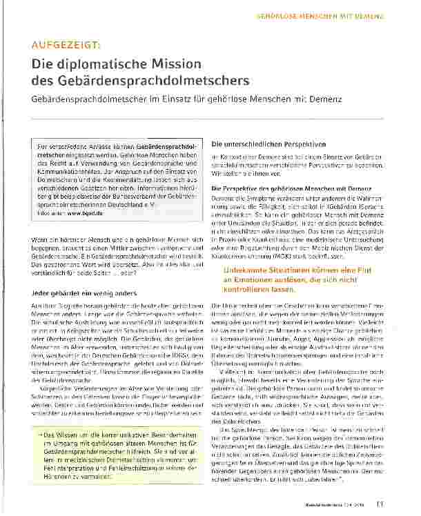Vorschauseite 1: AUFGEZEIGT: Die diplomatische Mission des Gebärdensprachdolmetschers