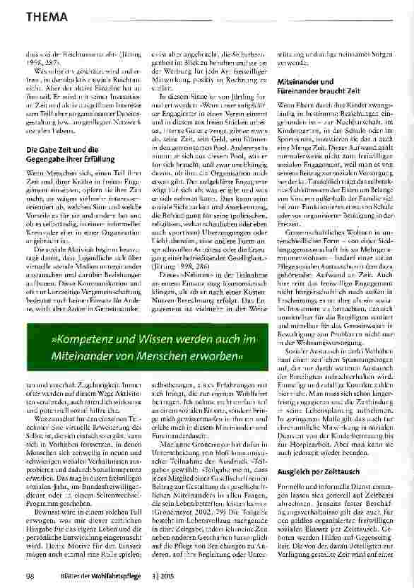Vorschauseite 2: Wofür Zeit aufzubringen ist Engagiertsein als persönliches und soziales Investment