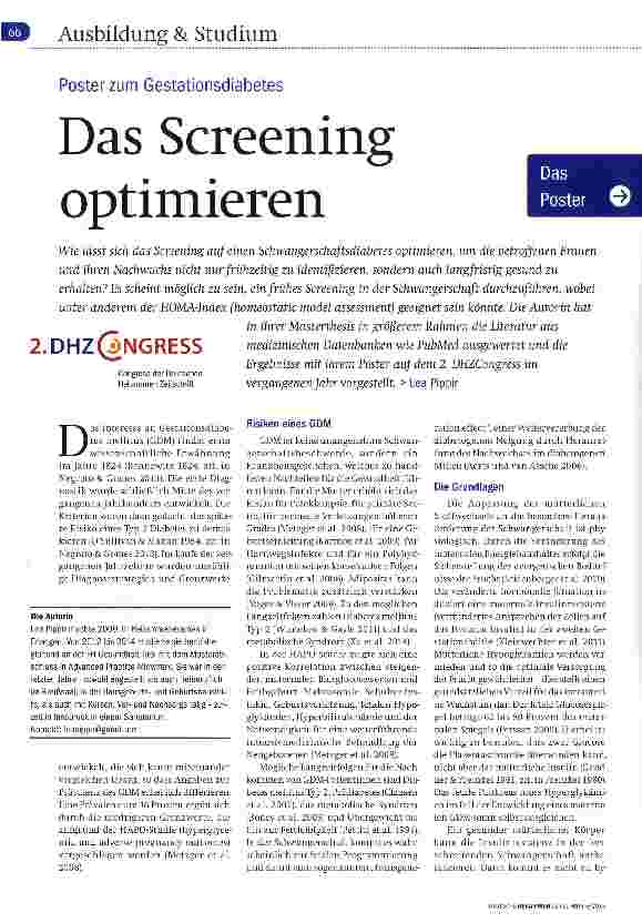 Vorschauseite 1: Das Screening optimieren