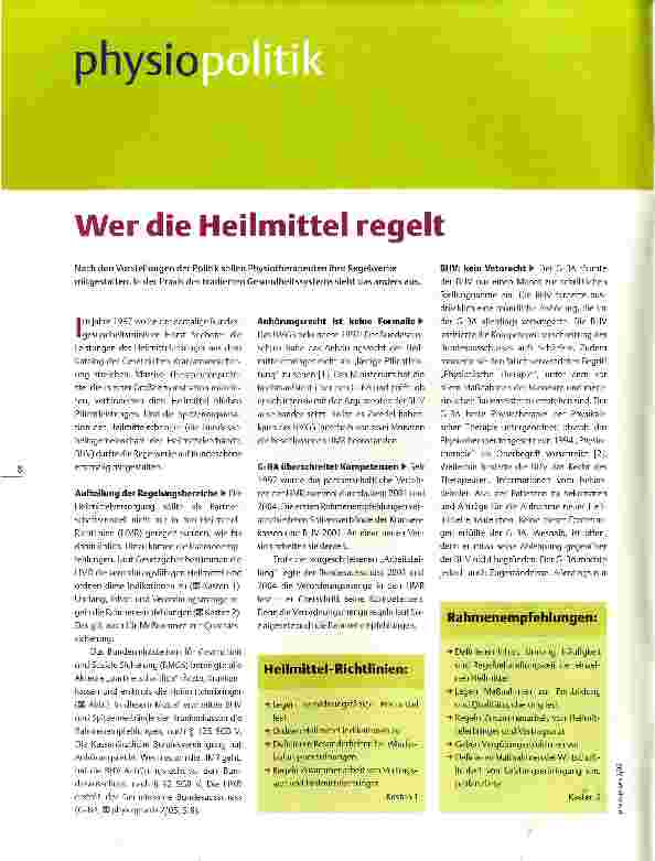 Vorschauseite 1: Wer die Heilmittel regelt