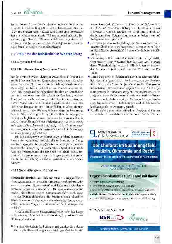 Vorschauseite 4: Ärztliche Arbeitsplätze im Krankenhaus - Organisations-, Personalund Weiterbildungsprobleme