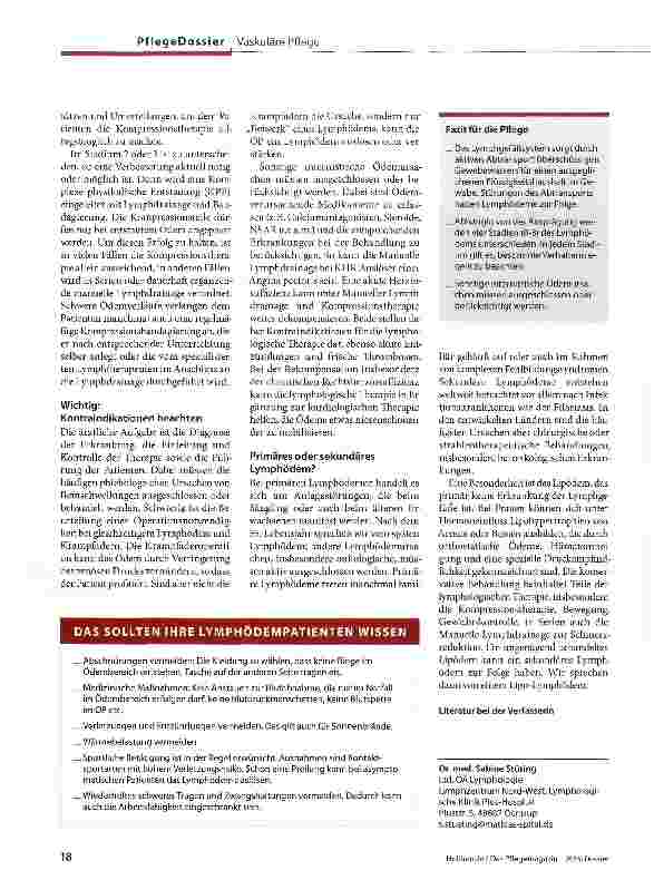 Vorschauseite 3: Flüssigkeitsstau im Gewebe Lymphödeme - ein Transportproblem