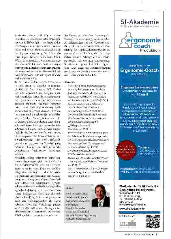 Vorschauseite 4: Die Verordnung zur arbeitsmedizinischen Vorsorge aus Sicht der Fachkraft für Arbeitssicherheit