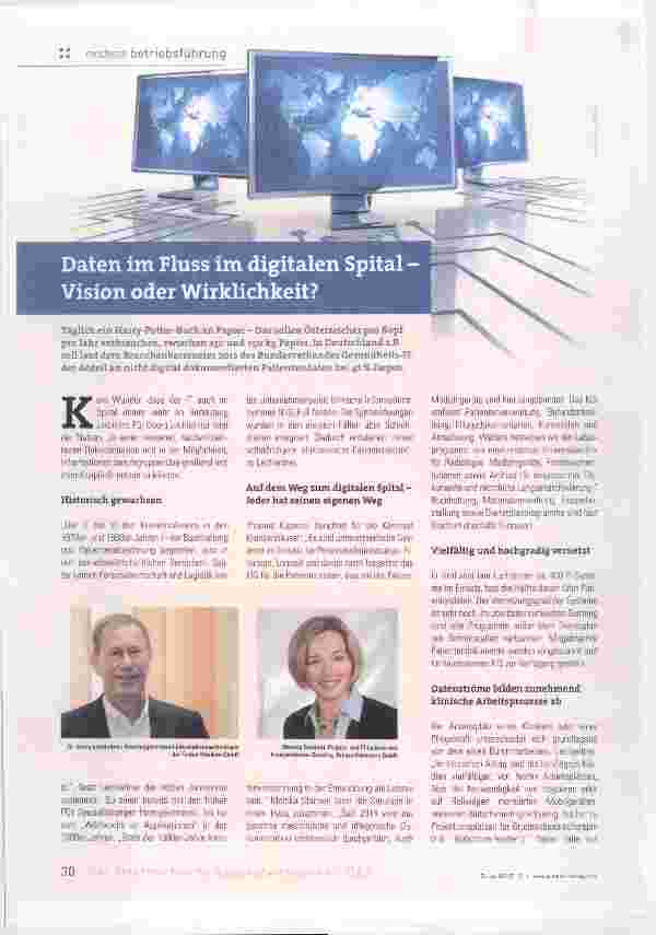 Vorschauseite 1: Daten im Fluss im digitalen Spital - Vision oder Wirklichkeit?