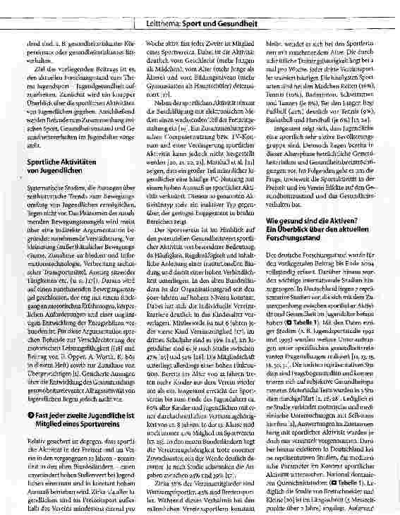 Vorschauseite 2: Jugendsport -JugendgesundheitEin Forschungsüberblick