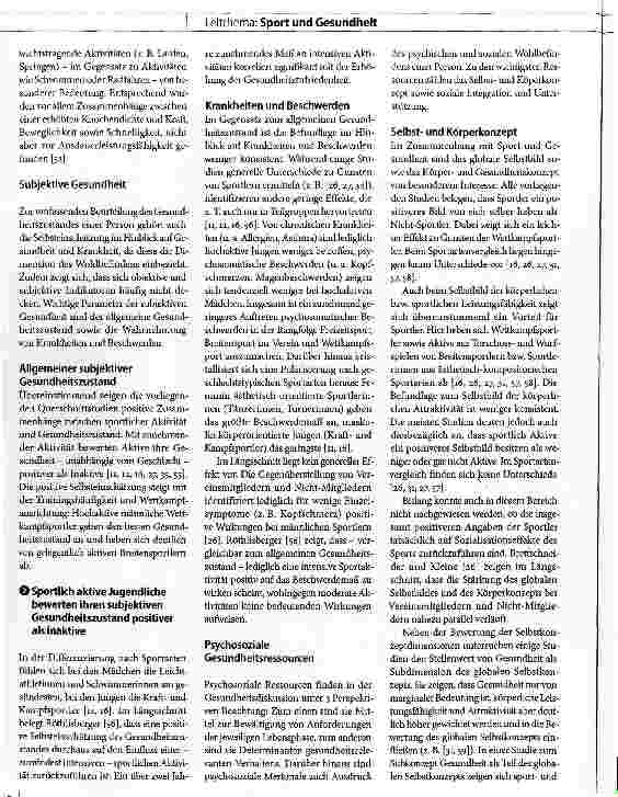 Vorschauseite 6: Jugendsport -JugendgesundheitEin Forschungsüberblick