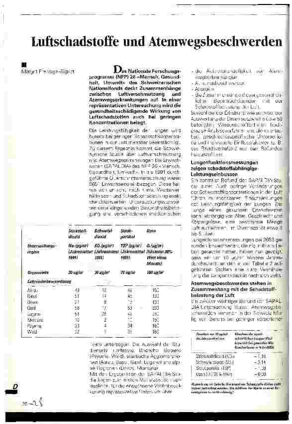 Vorschauseite 1: Luftschadstoffe und Atemwegsbeschwerden