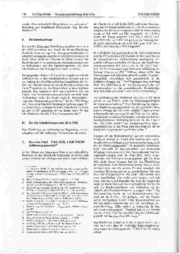 Vorschauseite 4: Versorgungsüberleitung ohne EndeDer Beschluss des BVerfG vom 23.6.2004 als weiterer Meilenstein
