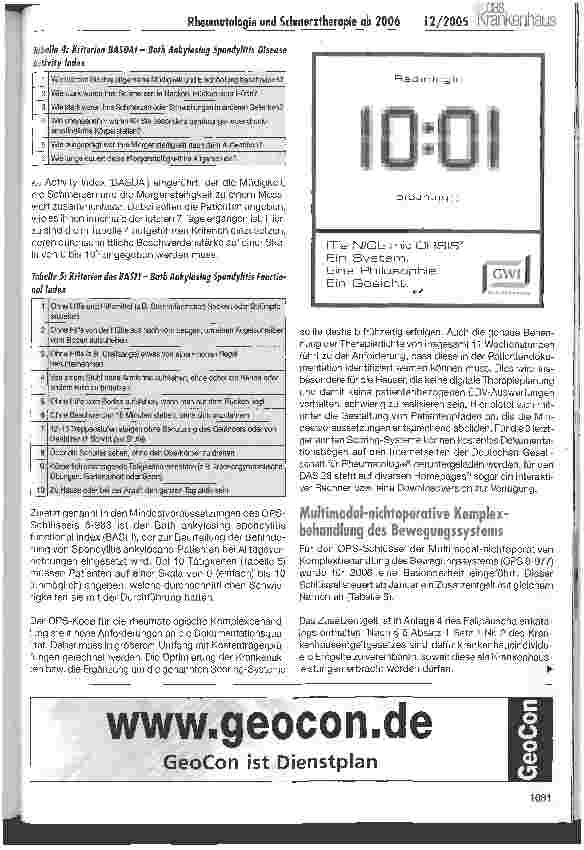 Vorschauseite 3: Rheumatologie und Schmerztherapie ab 2006 -ein Überblick