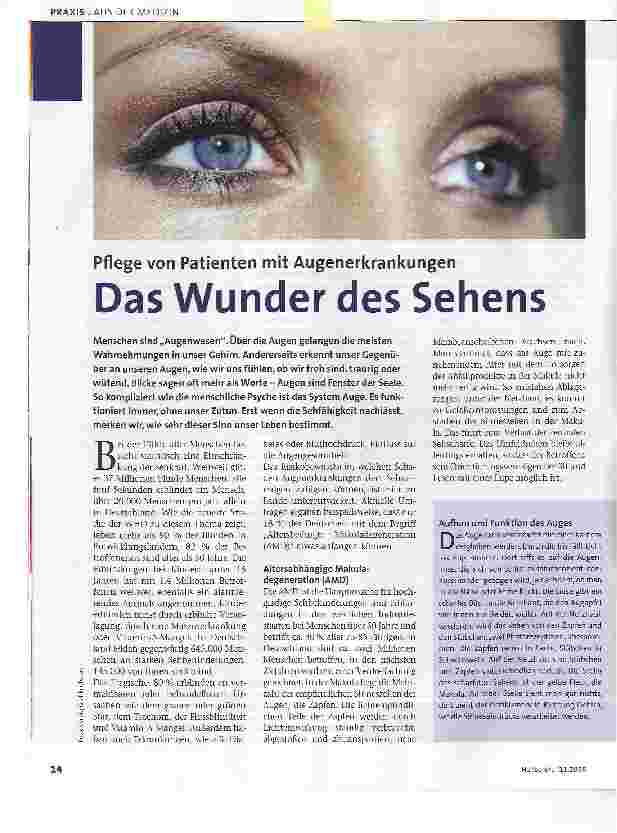 Vorschauseite 1: Pflege von Patienten mit AugenerkrankungenDas Wunder des Sehens