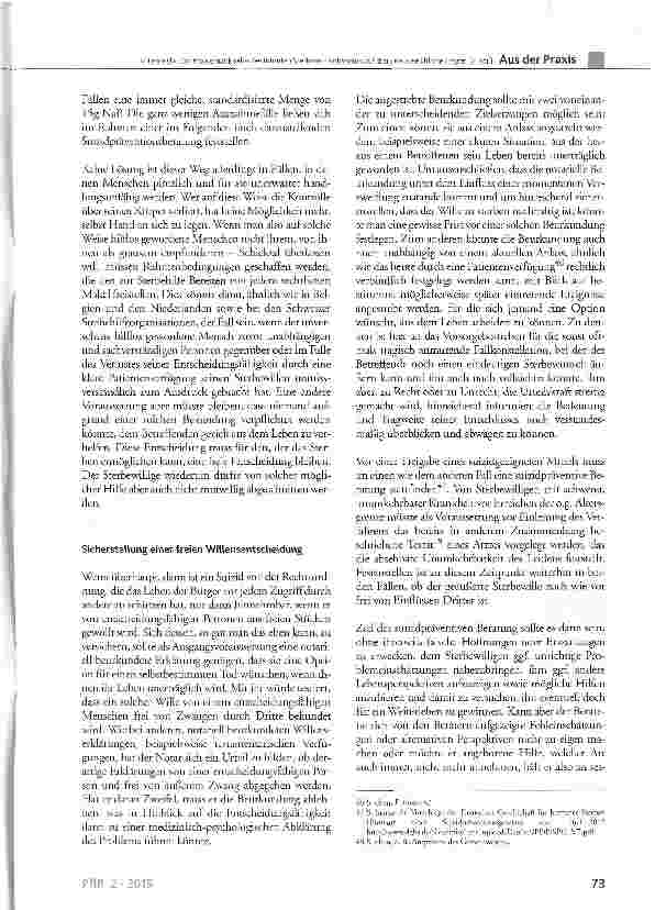 Vorschauseite 3: Zur Problematik selbstbestimmten Sterbens - Antworten auf drei unausweichliche Fragen (2. Teil)