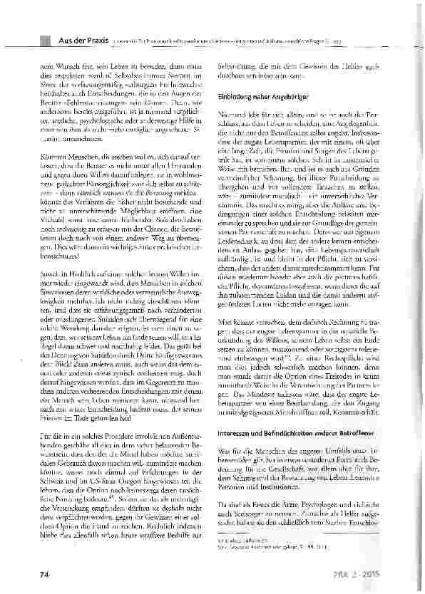 Vorschauseite 4: Zur Problematik selbstbestimmten Sterbens - Antworten auf drei unausweichliche Fragen (2. Teil)
