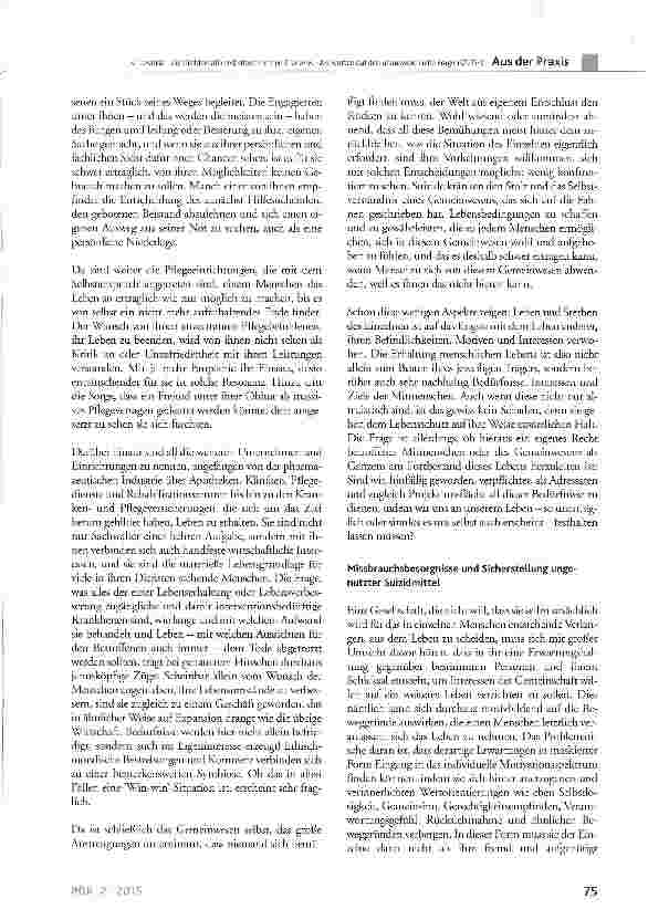Vorschauseite 5: Zur Problematik selbstbestimmten Sterbens - Antworten auf drei unausweichliche Fragen (2. Teil)
