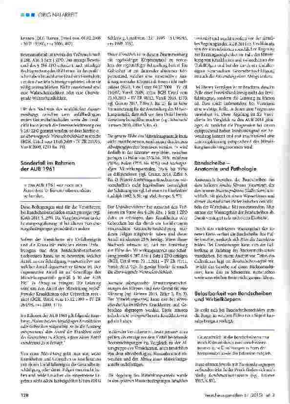 Vorschauseite 3: Grundlagen der Bandscheibenbegutachtung in der privaten Unfallversicherung (I)