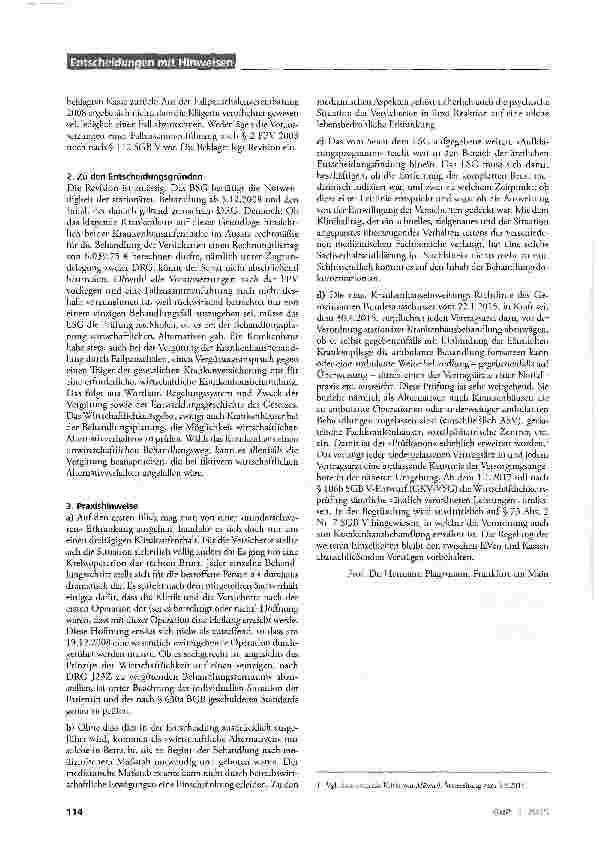 Vorschauseite 2: Behandlungsplanung im Krankenhaus/wirtschaftliches Alternativverhalten?