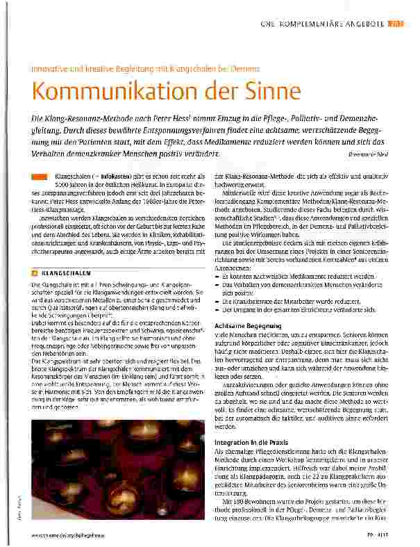 Vorschauseite 1: Kommunikation der Sinne