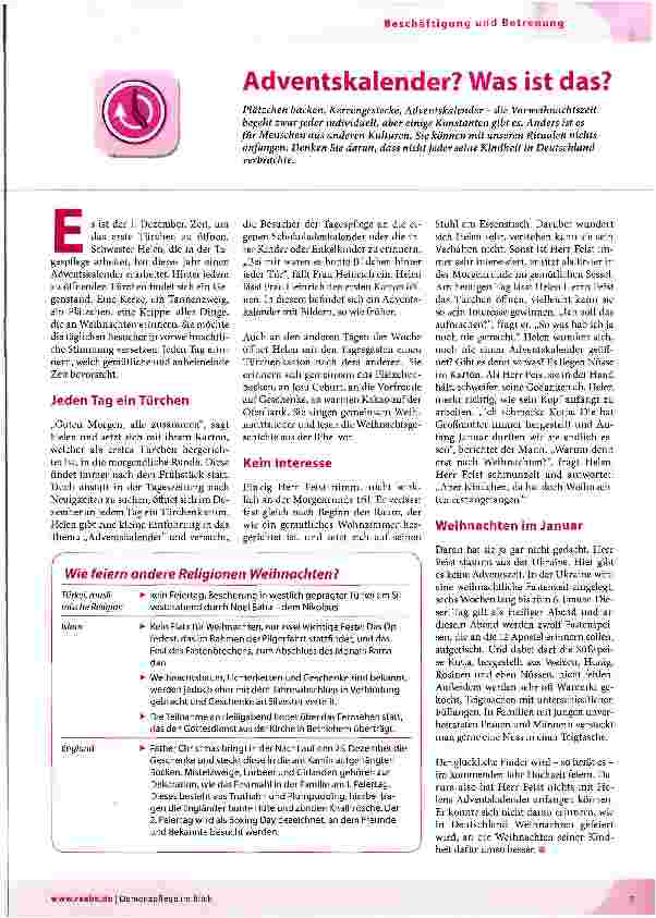Vorschauseite 1: Adventskalender? Was ist das?