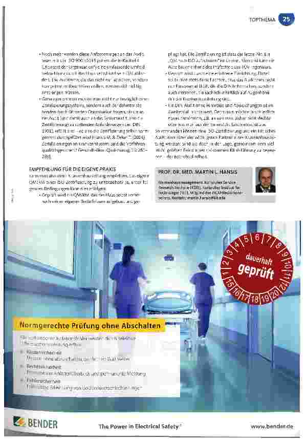 Vorschauseite 2: Sind Zertifizierungen für eine Klinikleitung nützlich?