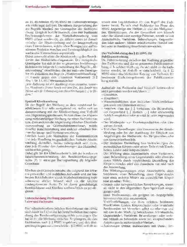 Vorschauseite 2: Klinikwerberecht - Marketing und Strategie