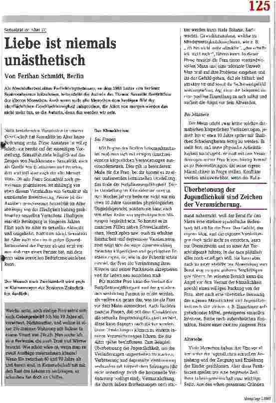 Vorschauseite 1: Liebe ist niemals unästhetisch Sexualität im Alter (1)