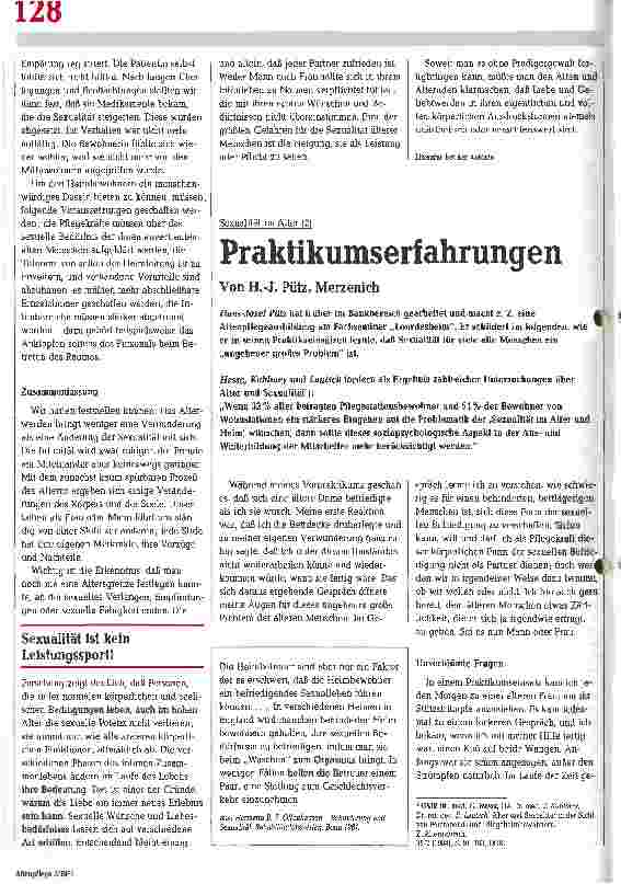 Vorschauseite 4: Liebe ist niemals unästhetisch Sexualität im Alter (1)