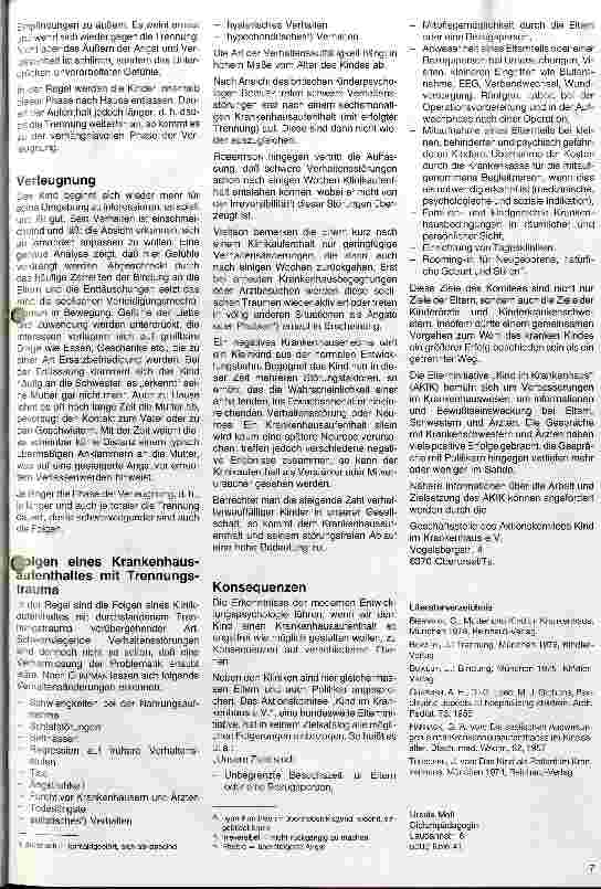Vorschauseite 2: Die Ängste des Kindes im Krankenhaus Was erlebt ein Kind im Krankenhaus und wie kann man ihm helfen?