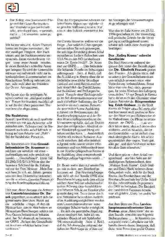 Vorschauseite 2: Eine Sternstunde für die Pflege:Kolleg-Krems
