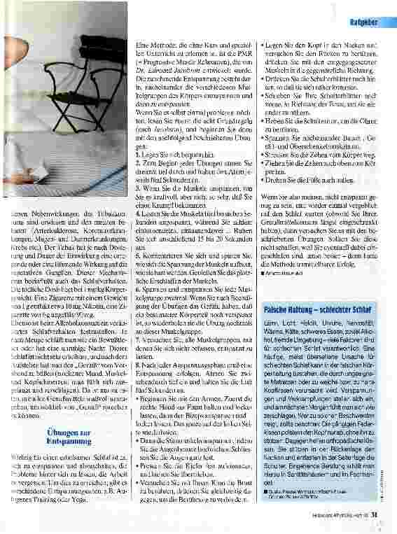 Vorschauseite 2: Wege zum gesunden Schlaf Pflege-Streß führt zu Störungen