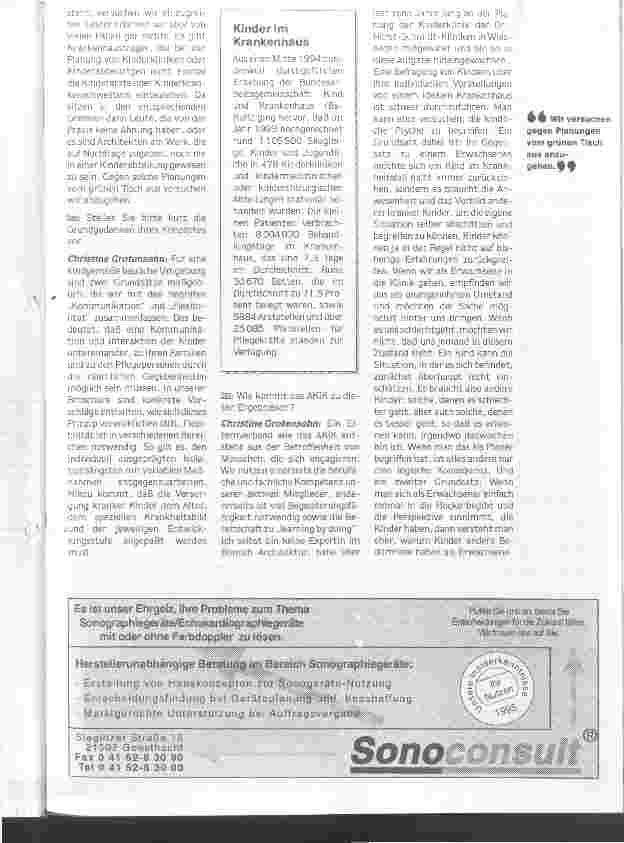 Vorschauseite 2: Wohnliche Atmosphäre statt modischem Schnickschnack! Interview mit Christine Grotensohn zum Thema Bau von Kinderkliniken