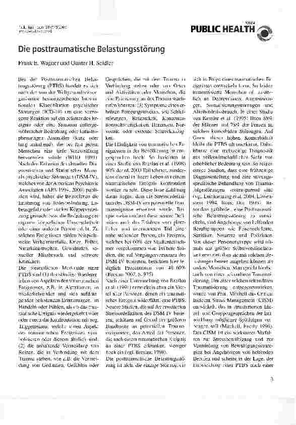Vorschauseite 1: Die posttraumatische Belastungsstörung